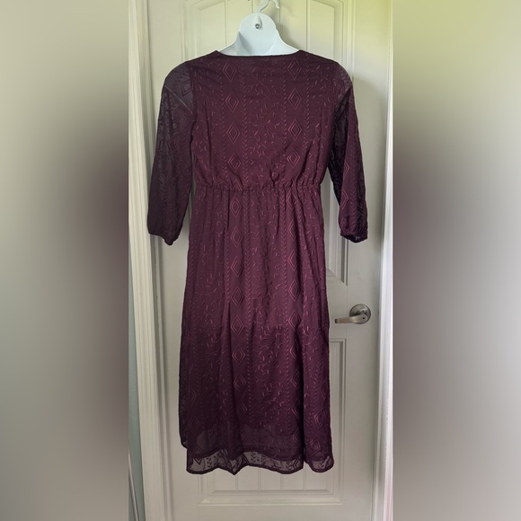 Coldwater Creek embroidered burgundy dress - Picture 2 of 3